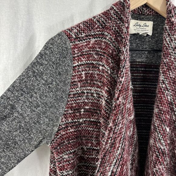 Lucky Lotus Lucky Brand Waterfall Wool Blend Knit Cardigan Sweater Womens M - Picture 6 of 13